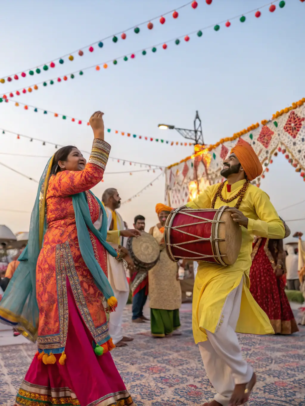 A vibrant image of community members celebrating a local cultural festival, showcasing traditional music, dance, and crafts, promoting cultural pride and unity.